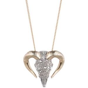 Alexis Bittar Gold and Silver Ram Pendant Necklace
